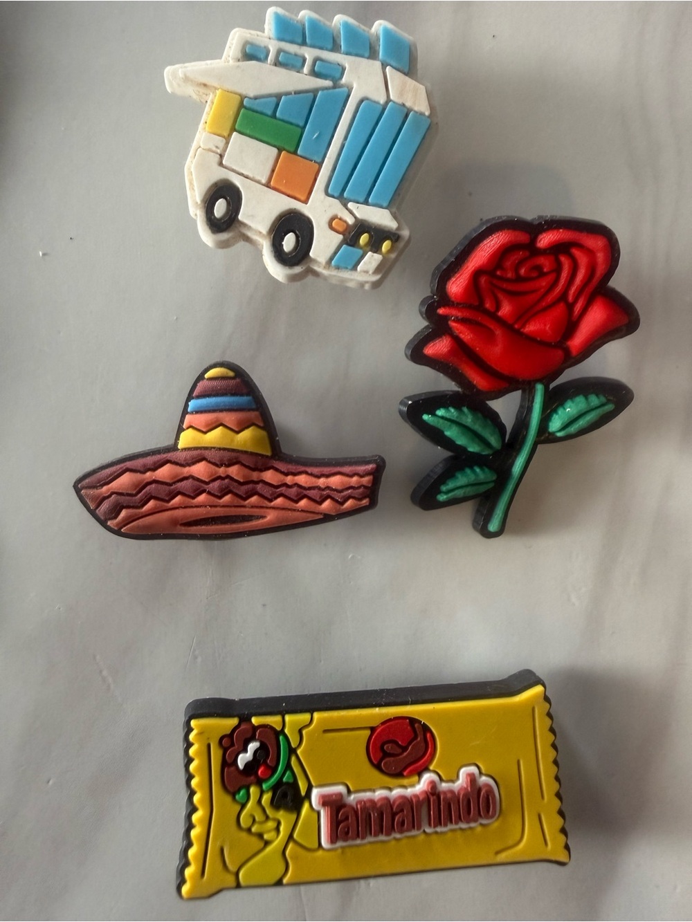 Croc Charms, Set of 4 Mexican Theme Charms